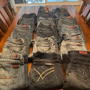 15 pairs of Woman Designer Jean lot - sizes 26-29 please see description
